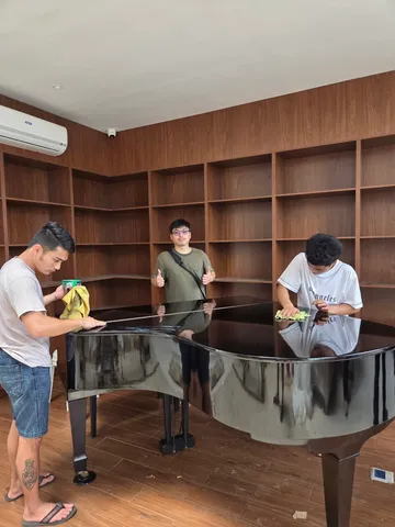 Grand piano cabinet cleaning