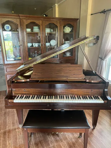 Wood-finish grand piano