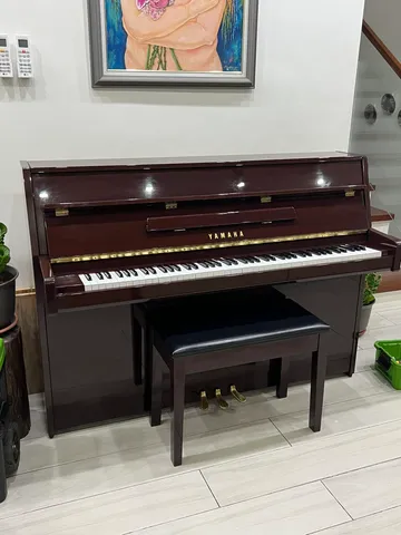 Wood-finish Yamaha upright