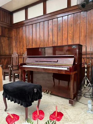 Upright piano in a music space