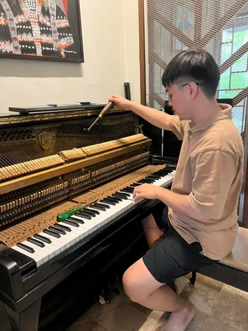 Tuning an upright piano